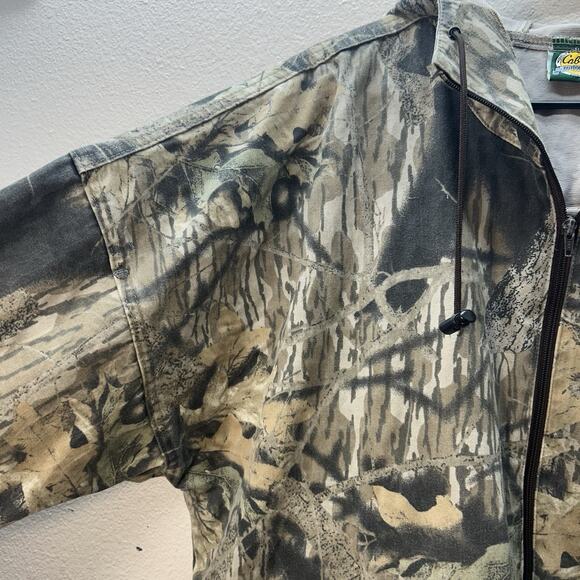 Cabela's Jacket Mens XL Camo Mossy Oak Hooded Vintage Field Coat Zip Whitetail - Picture 4 of 10